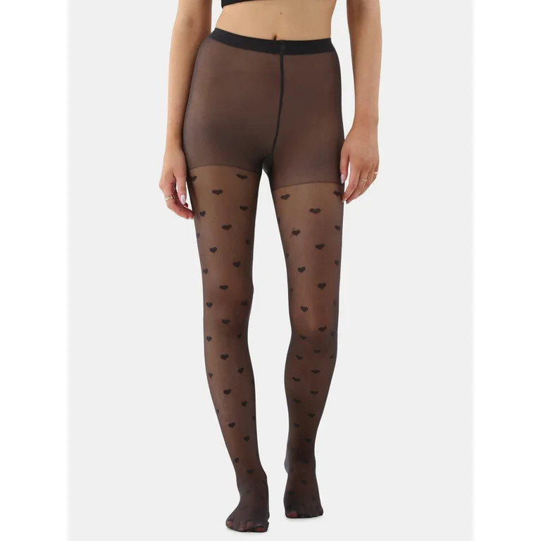 No Boundaries Hearts Tights, Women's | Walmart (US)