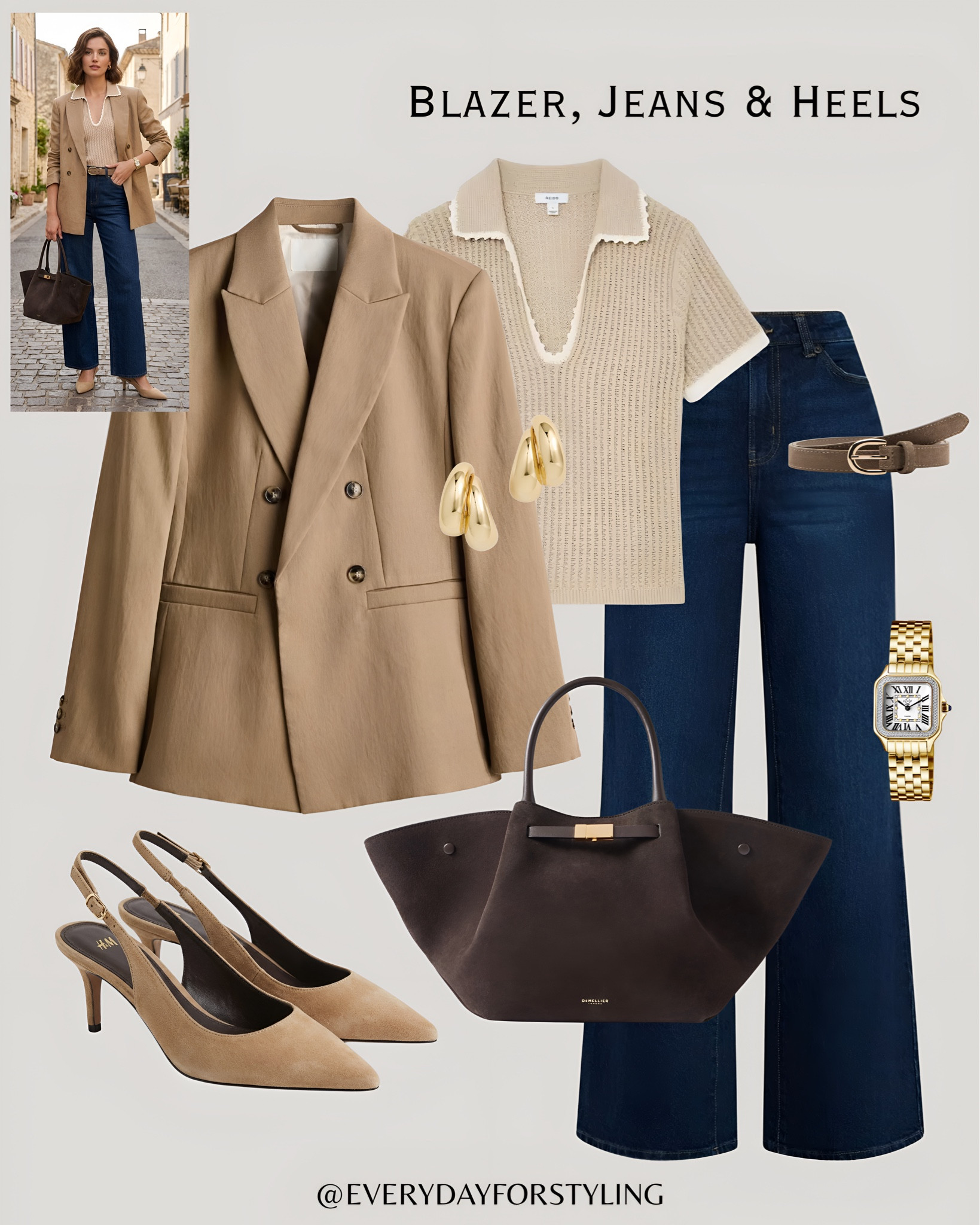 That “just got back from Paris” energy without leaving your city 🥐 

outfit ideas for women, quiet luxury outfits, chic everyday outfits, elevated casual style, how to look expensive, capsule wardrobe essentials, smart casual women outfits, spring summer outfits 2025, blazer outfit women, effortless style outfits, European style fashion, affordable luxury fashion, put together outfits women, blazer jeans heels outfit, camel blazer styling, chocolate brown outfit, white jeans outfit, slingback heels outfit, jeans and heels women, polished casual looks , everydayforstyling 

#BlazerJeansAndHeels, #QuietLuxuryOutfit, #ElevatedCasualStyle, #BlazerOutfitWomen, #ChicEverydayLooks



#LTKootd #LTKWorkwear #LTKSaleAlert