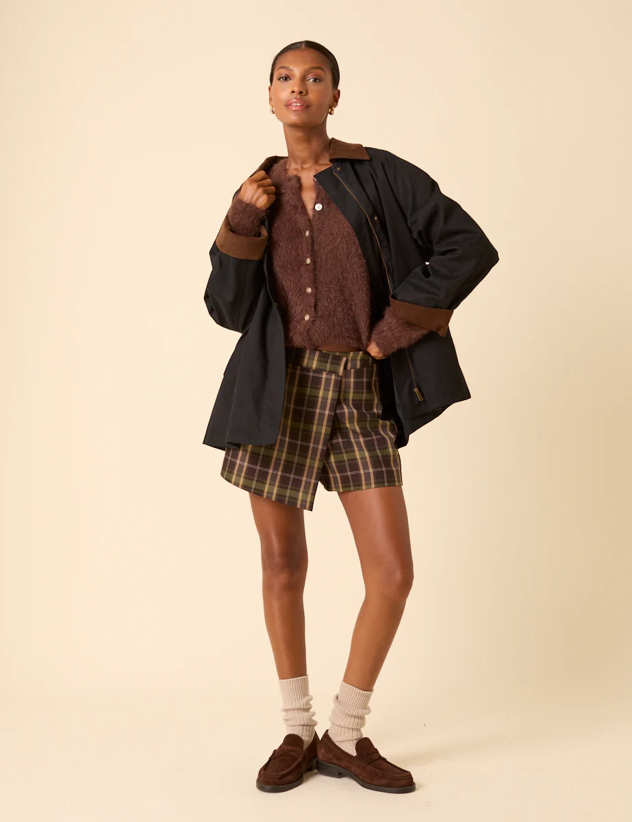 Green & Brown Check Mini Skort | Nobody's Child