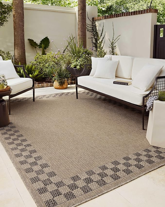 Loloi Chris Loves Julia Providence Collection PRC-01 Natural/Charcoal 7'-6" x 10', .12" Pile Heig... | Amazon (US)