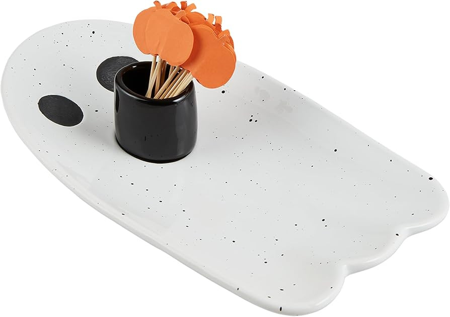 Mud Pie Halloween Tray Toothpicks, Ghost, 9.52" x 5" | Amazon (US)