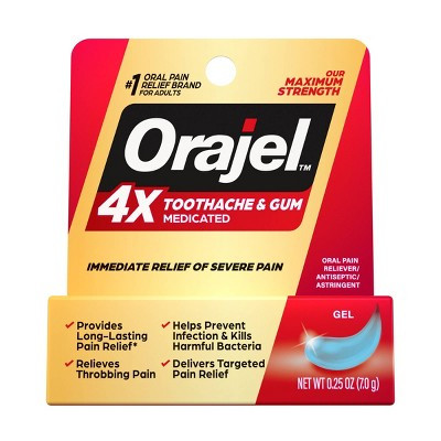 Orajel 4X Medicated Oral Pain Gel for Toothache & Gum Pain - 0.25oz | Target