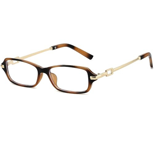 Breaksun Retro Rectangle Glasses for Women Trendy 90s Small Square Blue Light Blocking Glasses Vintage Eyeglasses (Brown) | Amazon (US)
