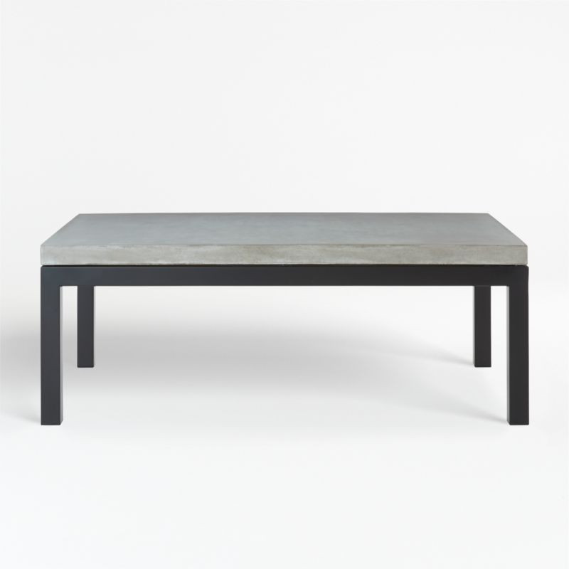Parsons Concrete Top/ Dark Steel Base 48x28 Small Rectangular Coffee Table + Reviews | Crate and ... | Crate & Barrel