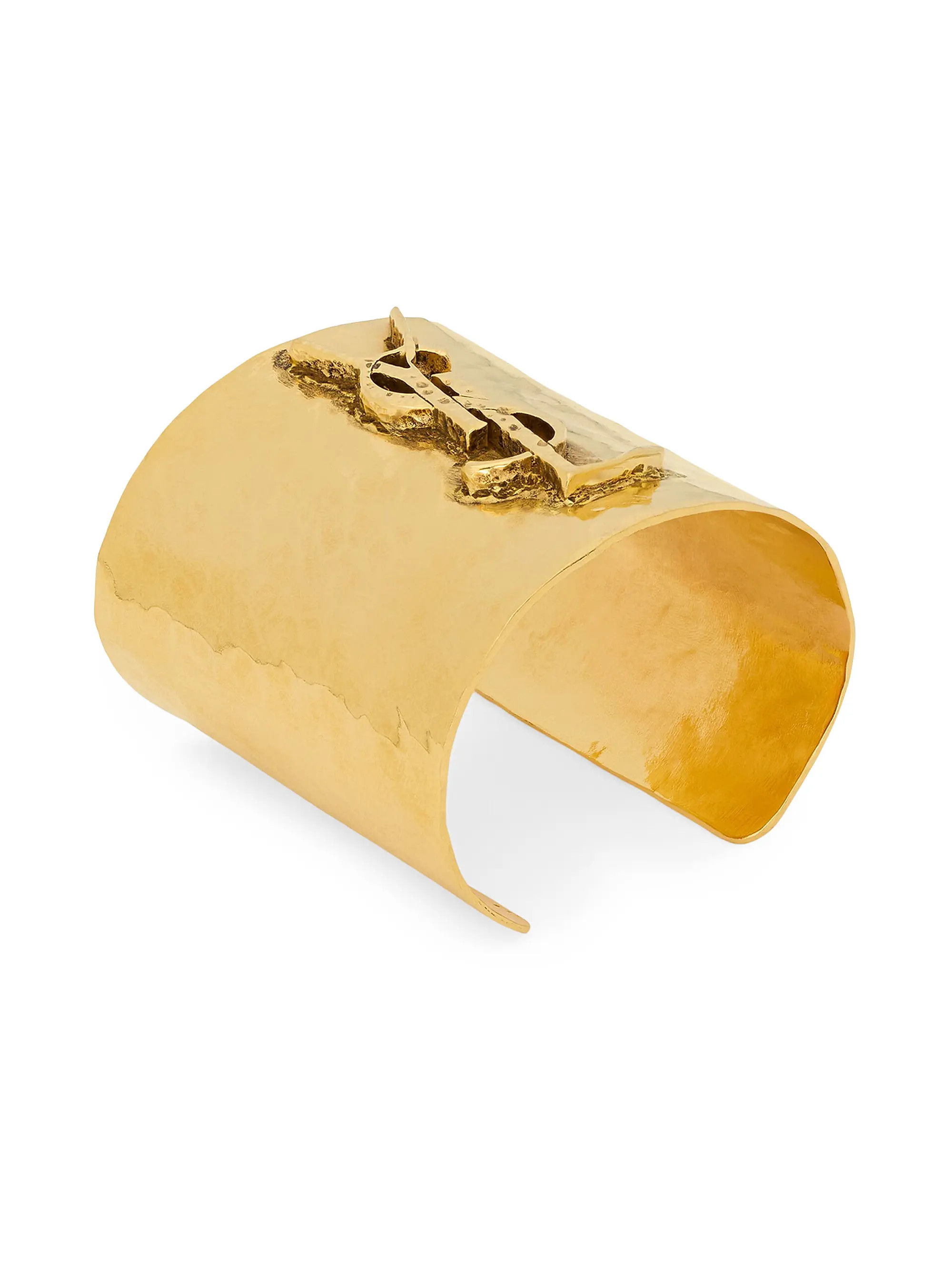 Saint Laurent Cassandre Cuff in Metal | Saks Fifth Avenue | Saks Fifth Avenue