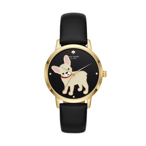 Kate-Spade Kate Spade New York Gold-Tone And Black Leather Grand Metro Watch Ksw1406 Jewelry - KSW1406-WSI | Watch Station