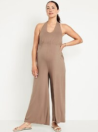 Maternity Waist-Defined Halter Jumpsuit | Old Navy (US)