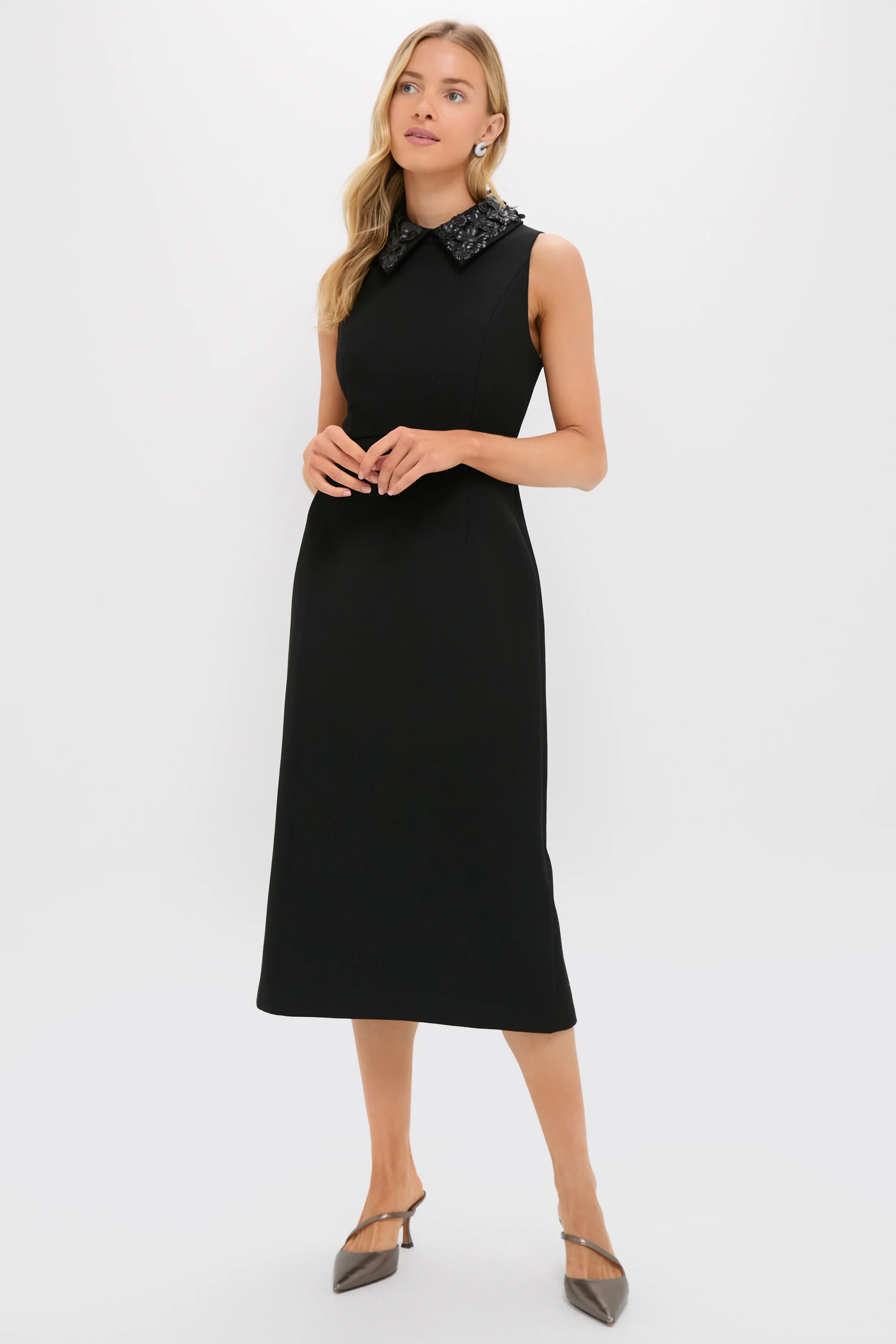 Black Floral Applique Helena Dress | Tuckernuck (US)