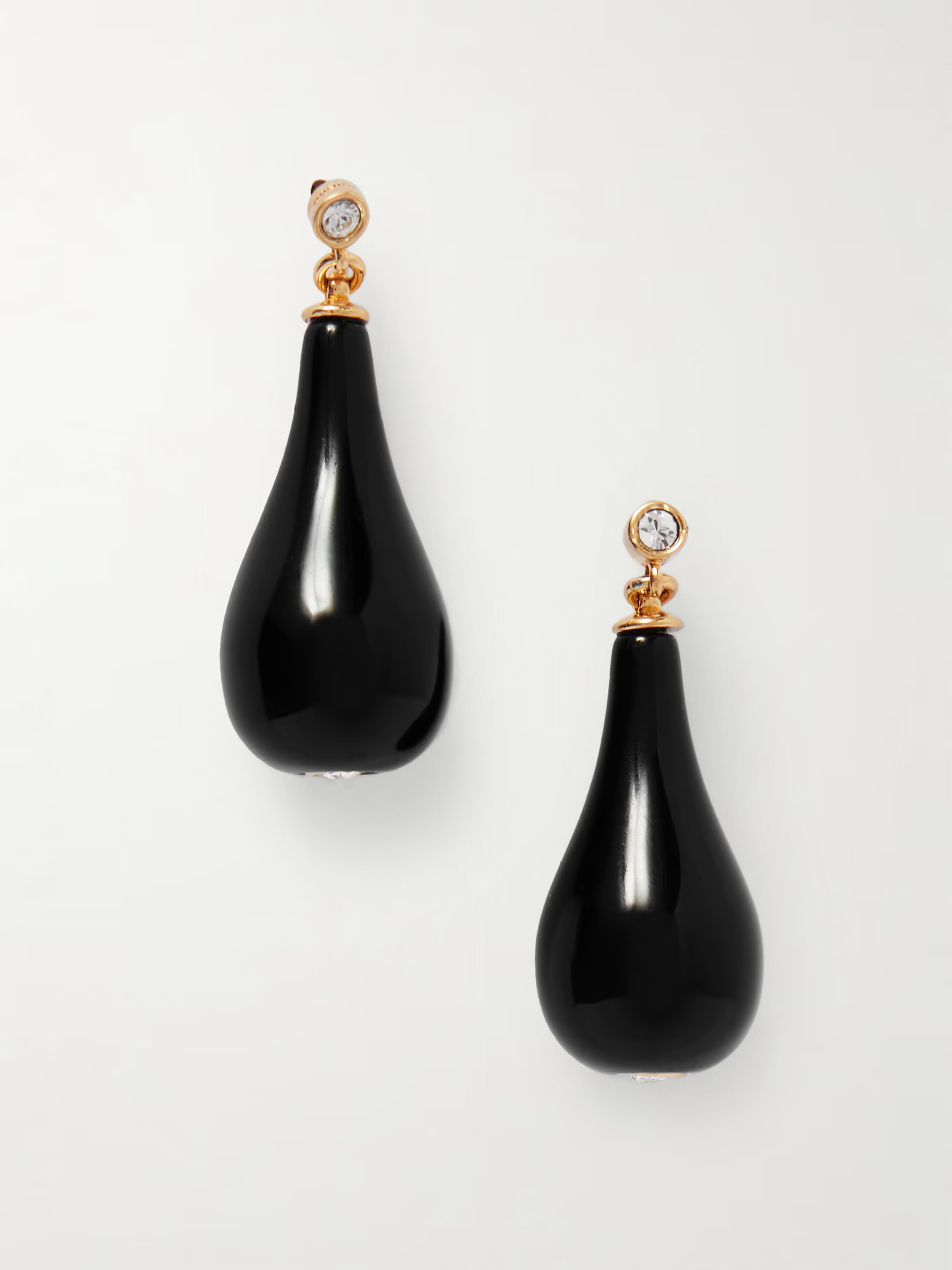 Gold-tone, crystal and onyx earrings | NET-A-PORTER (UK & EU)