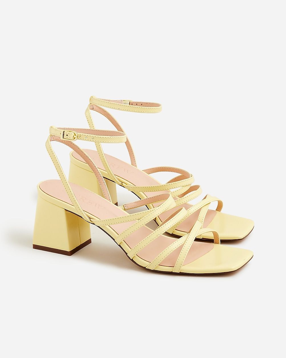 Layne strappy-sandal heels in leather | J. Crew US