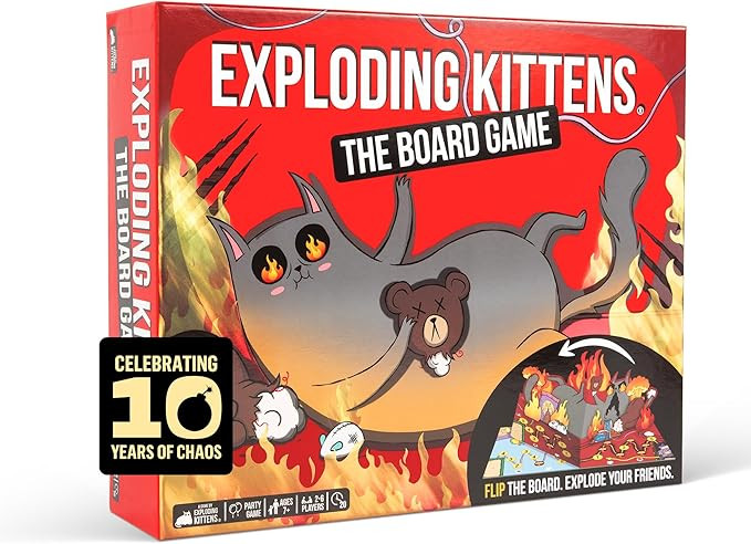 Exploding Kittens: The Board Game - The Action Packed Party Game to Celebrate 10th Birthday - 2-6... | Amazon (US)