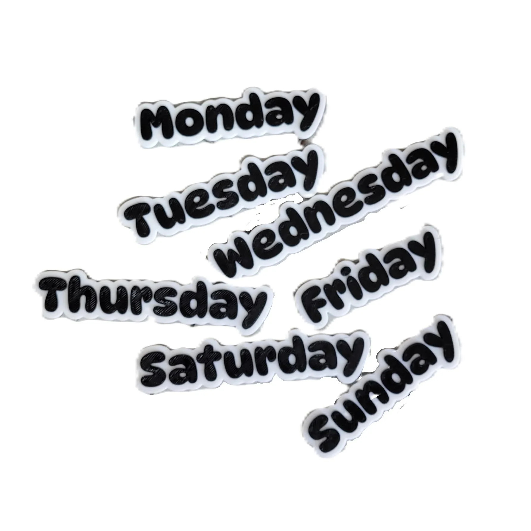 Znet3D Days of The Week Magnets – Dual-Color Black/White  White/Black – 2 Strong 10x2mm Neody... | Walmart (US)