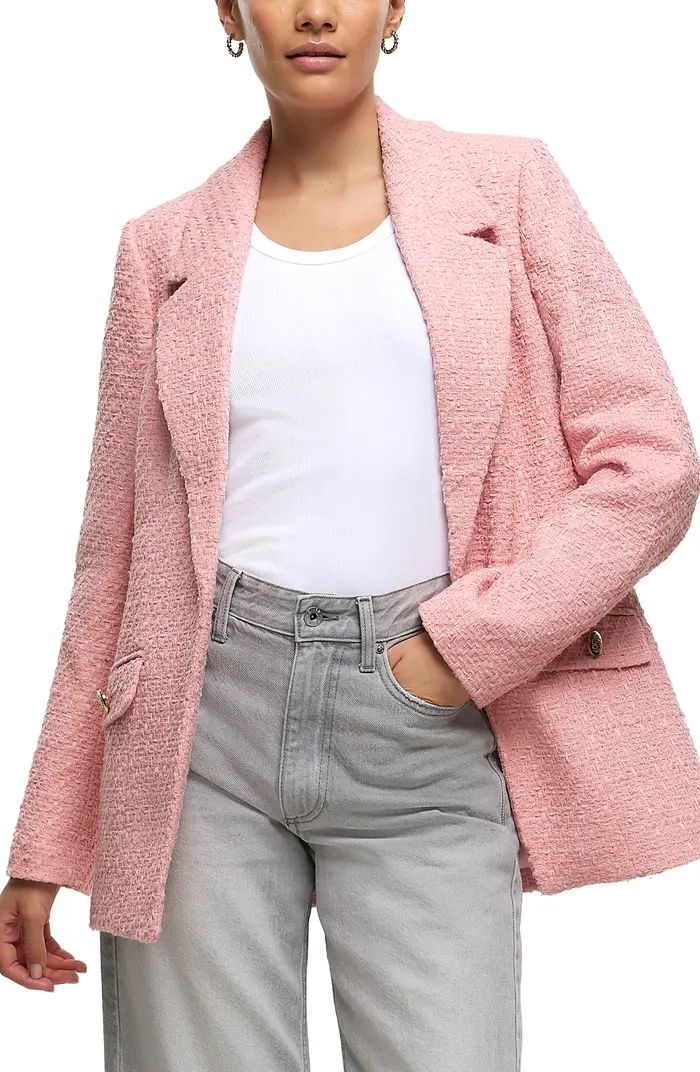 River Island Bouclé Blazer | Nordstrom | Nordstrom