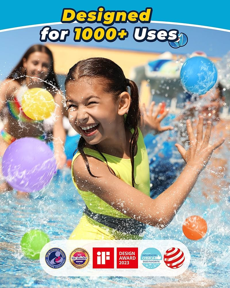 SOPPYCID 12PCS Reusable Water Balloons - Quick Fill Water Balls Toys For Toddler Age 4-8 - Refill... | Amazon (US)