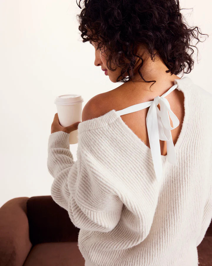 Stassi Satin Tie Sweater | Splendid