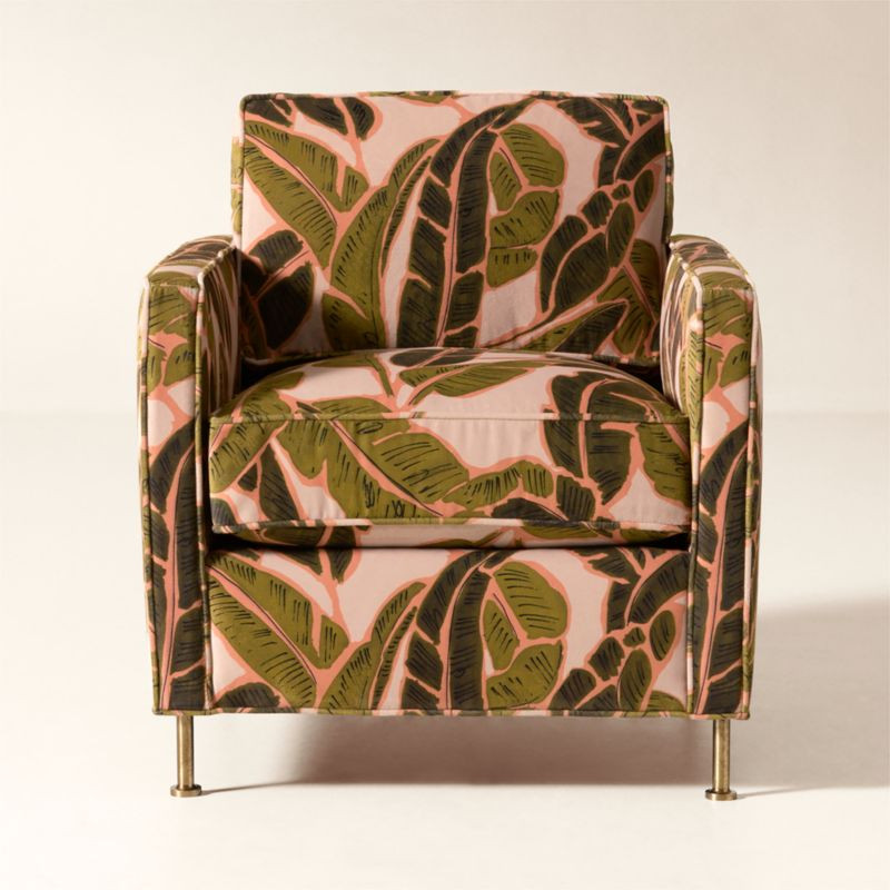 Brett Palm Print Velvet Accent Chair | CB2 | CB2
