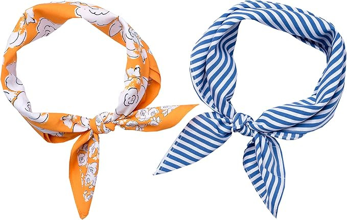Mara Maxwell Women’s Bandana Neckerchief Neck Scarves for Head, Hair, Neck “Macy” 2-pack ... | Amazon (US)