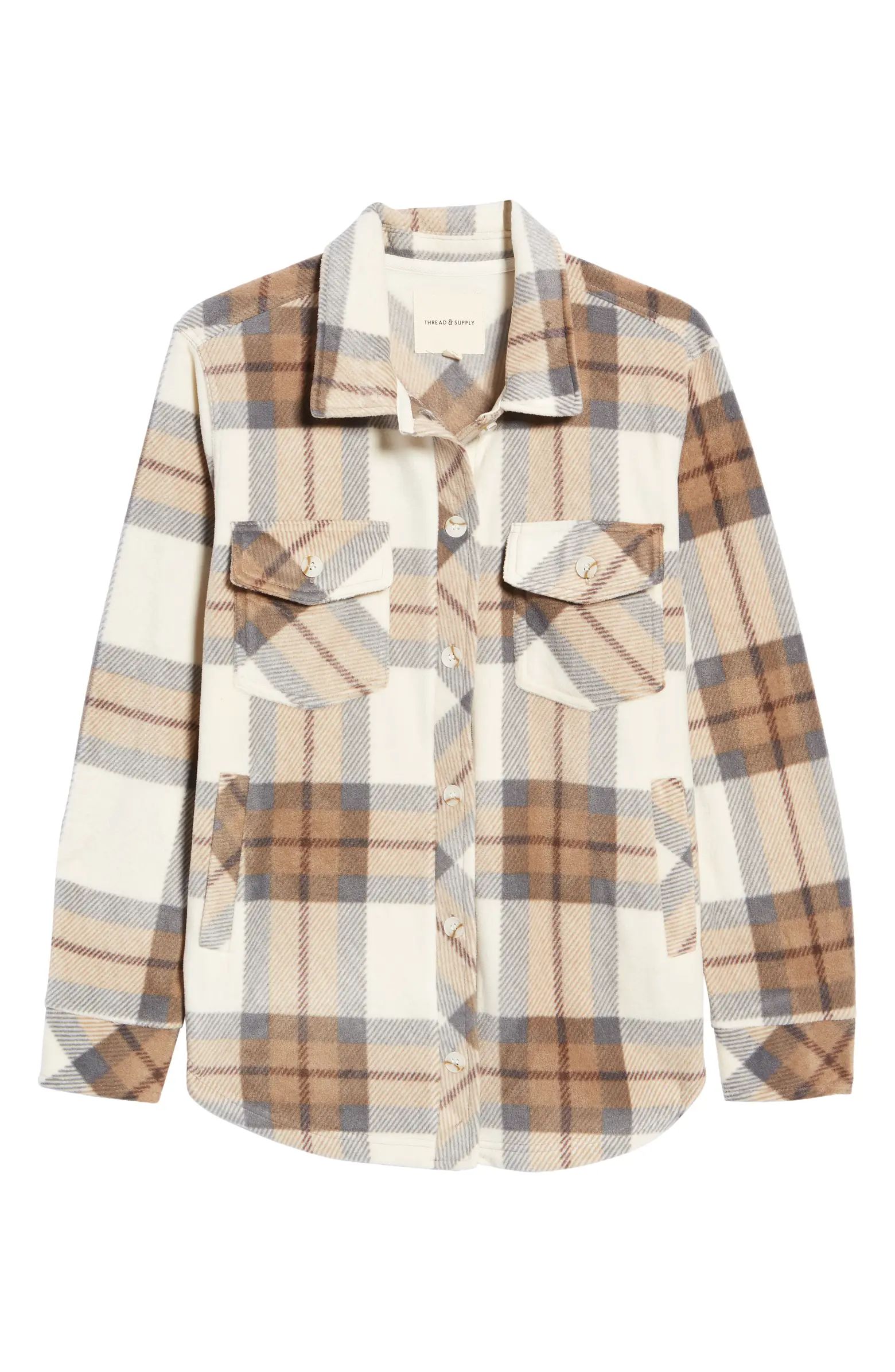 POLAR FLEECE PLAID SHACKET | Nordstrom