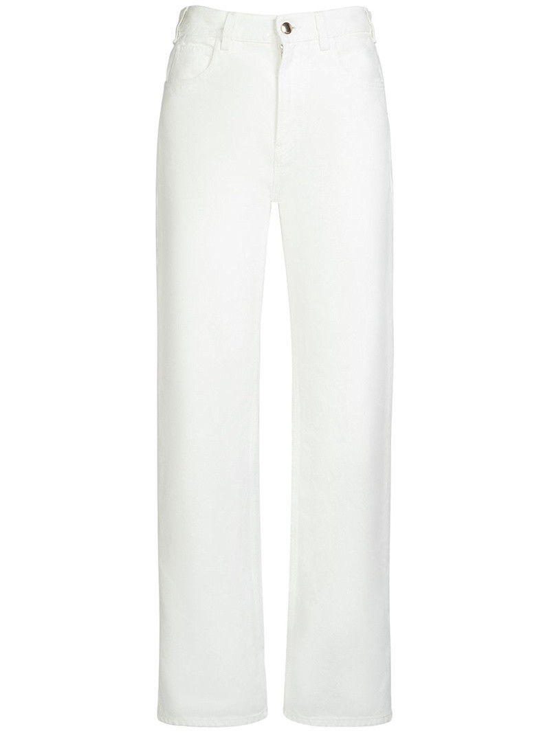 Cotton & hemp denim straight jeans | Luisaviaroma