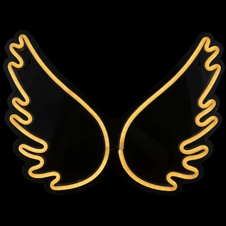 17.5" White LED Neon Style Angel Wings Wall Sign | Walmart (US)