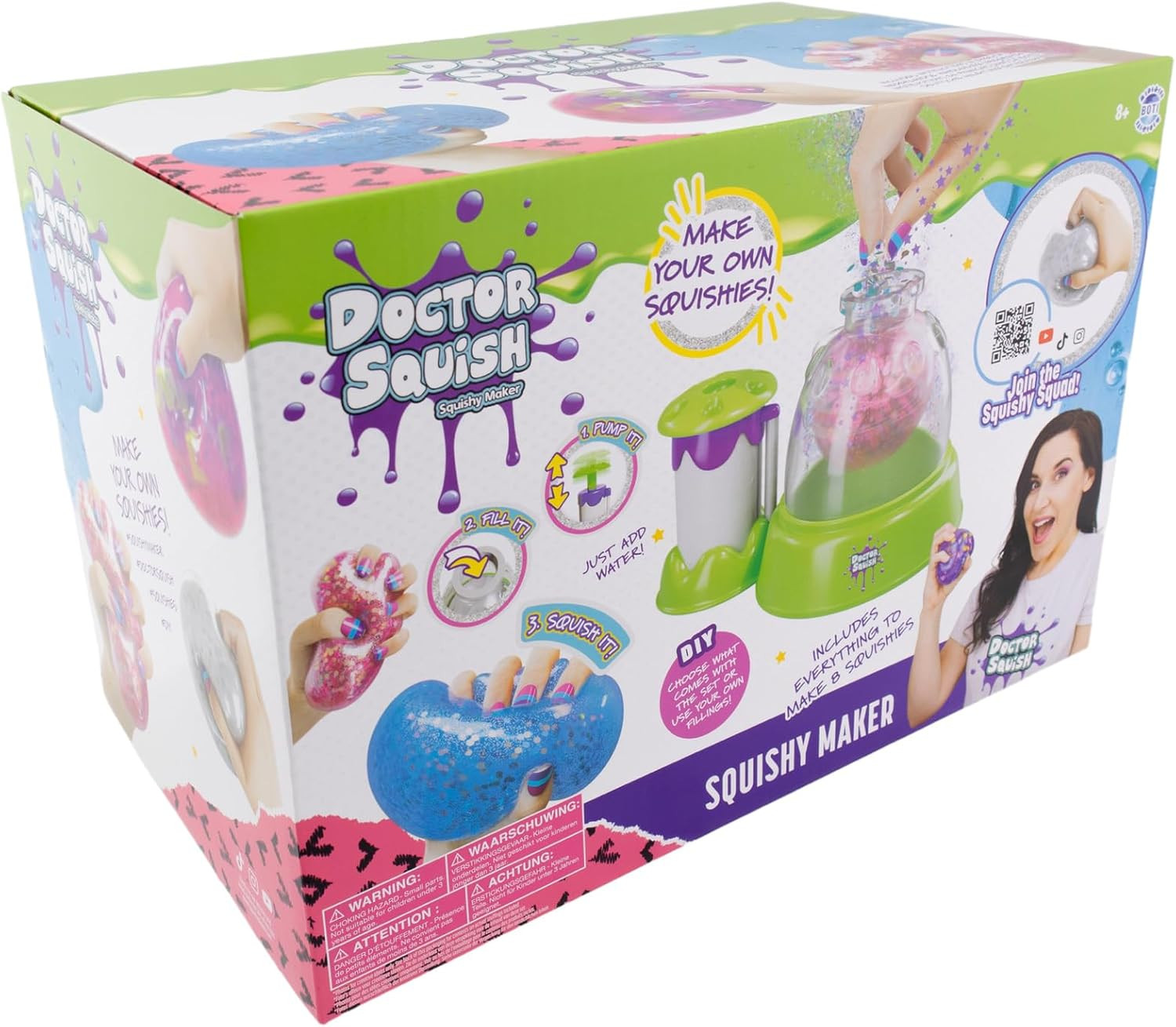 Doctor Squish: Squishy Maker, New Shiny Glitter Station Maker, Decorate with Confetti, Sparkles & Colored Ink, Variety of Sizes, Just Add Water to Make Your Own Slime, for Ages 8 & up | Amazon (US)
