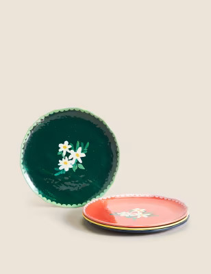 Set Of 4 Expressive Floral Picnic Side Plates | Marks & Spencer (UK)