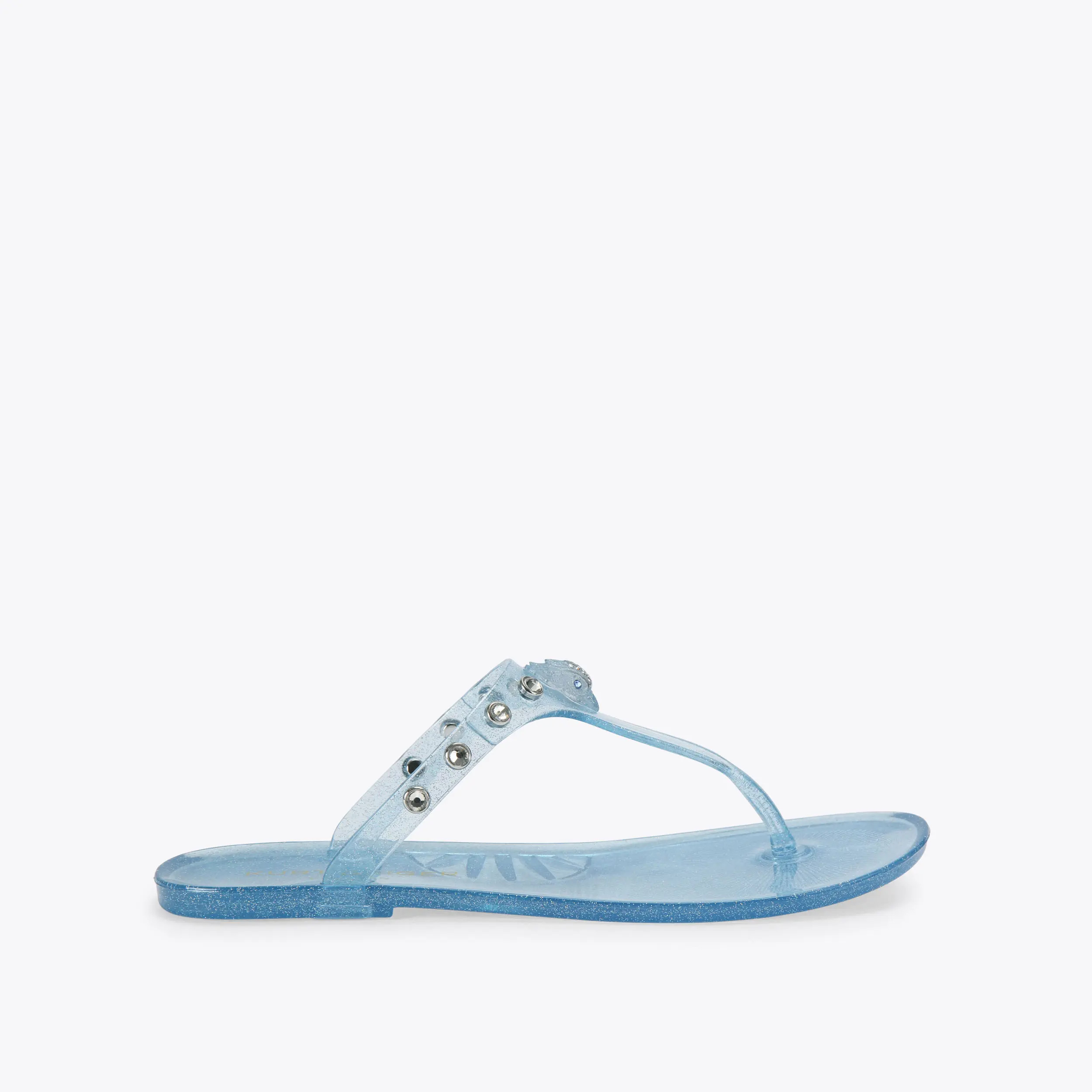 MADDISON T-BAR Pale Blue Synthetic Jelly T-Bar Sandal by Kurt Geiger London | Kurt Geiger US