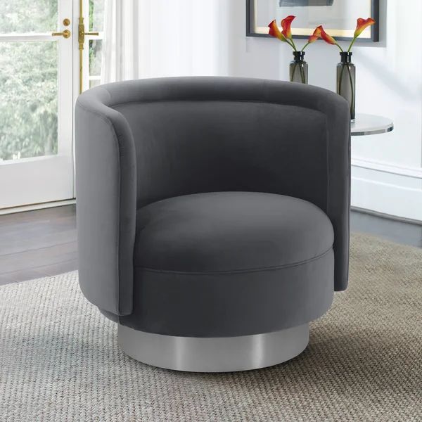 Gurjit Upholstered Swivel Barrel Chair | Wayfair North America