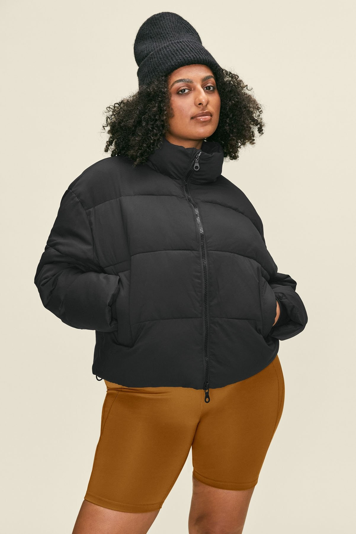 Black Cropped Recycled Puffer | Girlfriend Collective