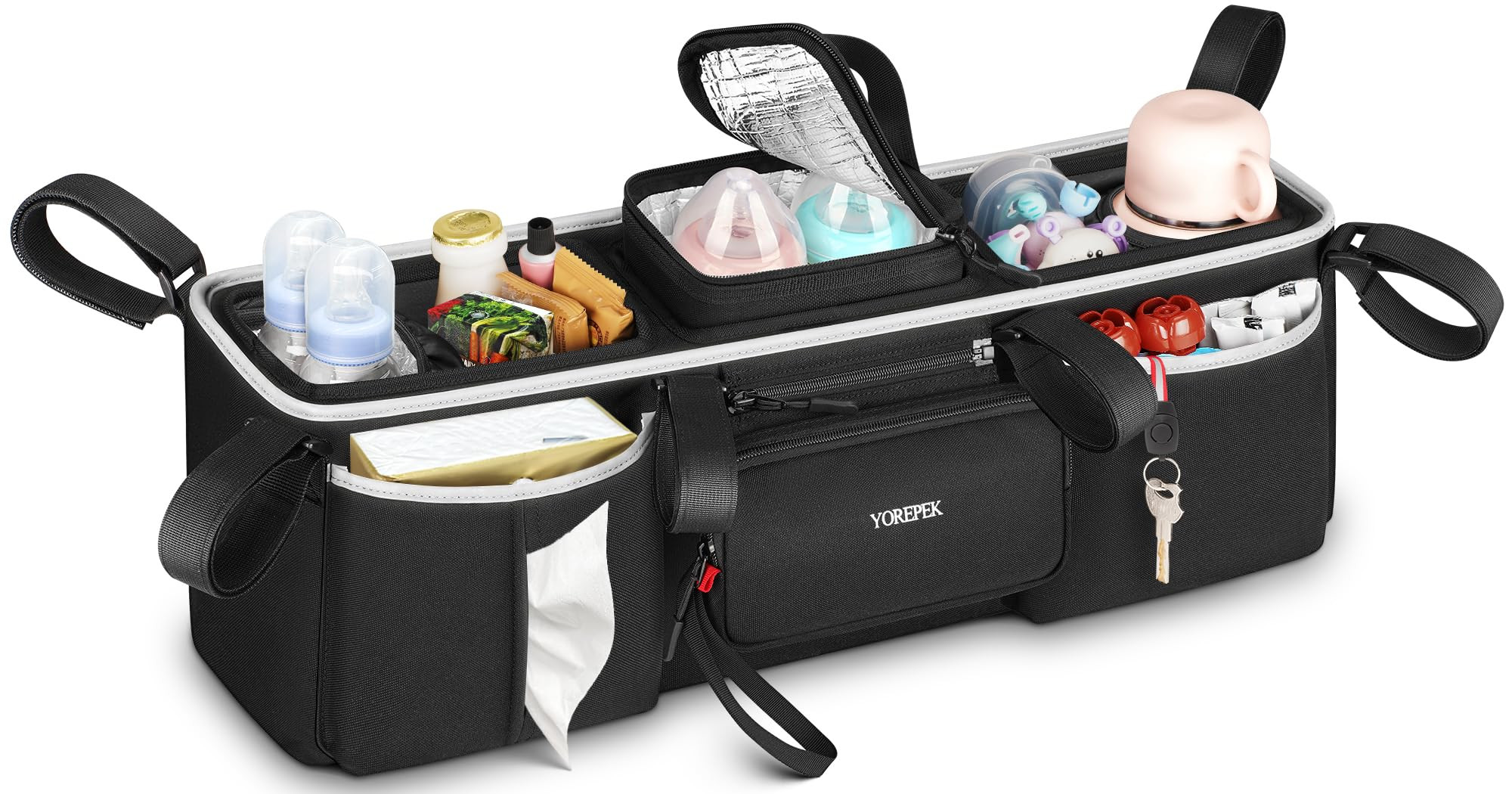 YOREPEK Heavy Duty Double Stroller Organizer for Bob Duallie, Baby Jogger City Mini GT2 and Jeep,... | Amazon (US)