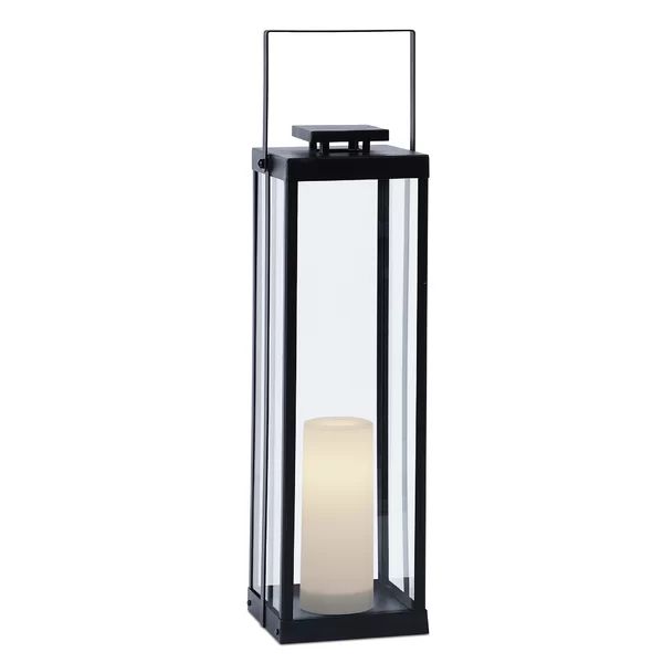 La Sal Black Battery Powered Integrated LED Outdoor Lantern with Electric Candle | Wayfair North America