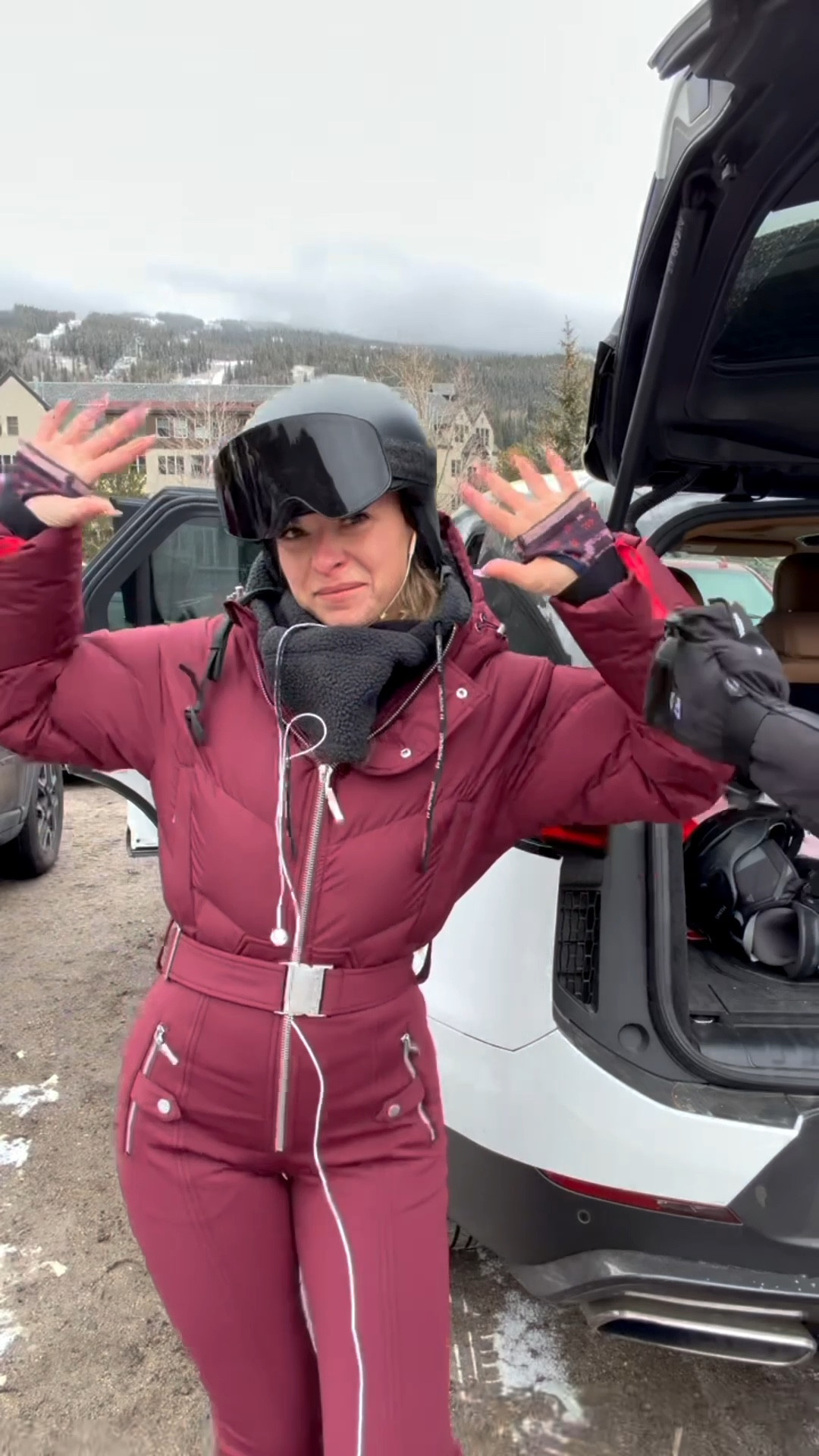 Burgundy ski look free people base layer with burgundy skin suit and accessories 

Wearing a M/L in base layer
Wearing a size 2 in ski suit

Ski outfit
Winter sports
Snowboarding
Base layers
Winter vacation 
Snow resort look


#LTKSeasonal #LTKfitnessgoals #LTKootd