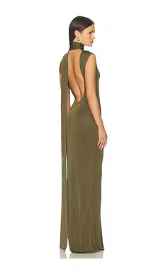 SRG Dianne Scarf Wrap Gown in Pine Green from Revolve.com | Revolve Clothing (Global)