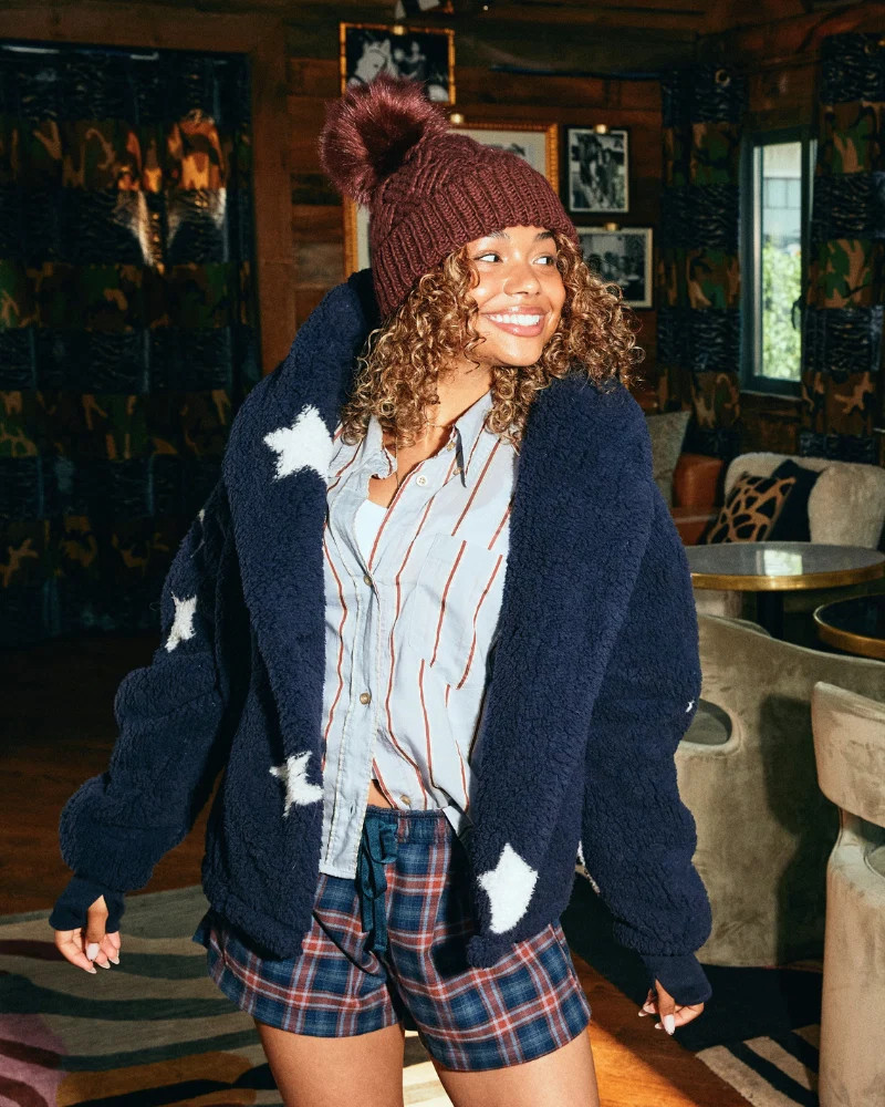 Classic Cropped Sherpa Lounger Jacket | Jill Martin