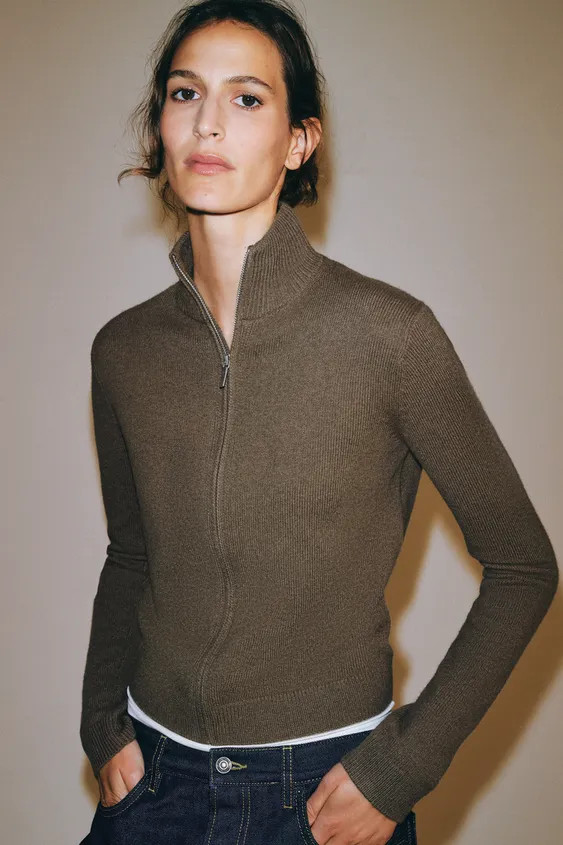 100% WOOL ZIP-UP JACKET | Zara UK