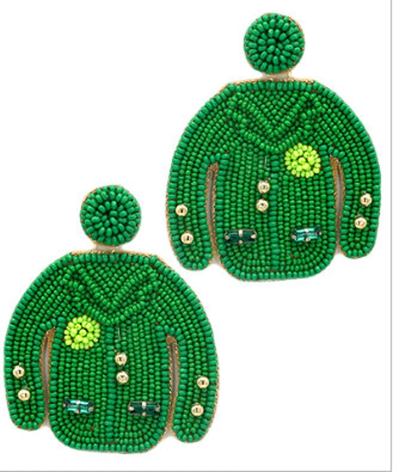 Luxury Golf Accessories beaded Earrings Green Jacket Headband, Golf Cart, Coin Purse - Etsy | Etsy (US)