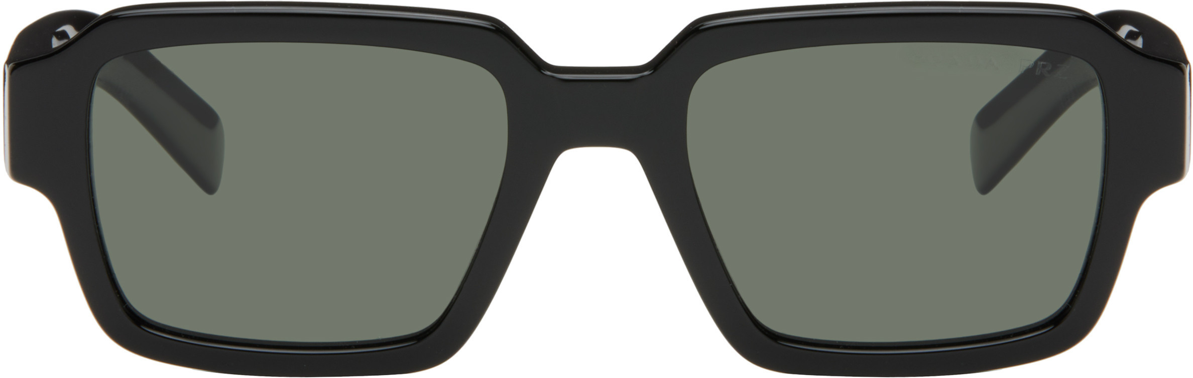Prada Eyewear Black 'Prada' Logo Sunglasses | SSENSE