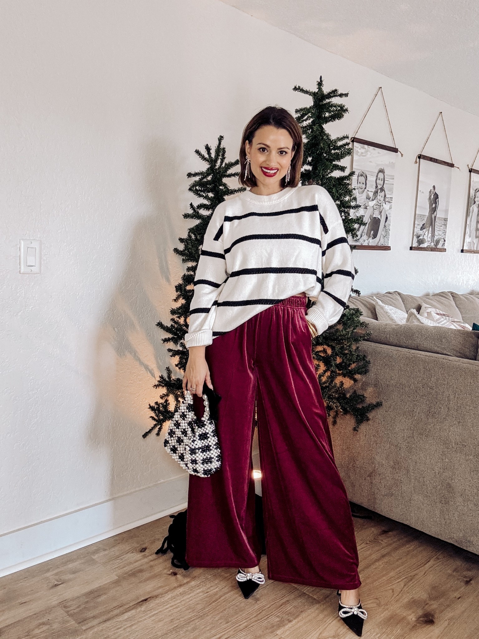 What i would wear HOLIDAY series! This outfit is classy yet chic perfection for a Christmas church service or really any holiday event! And i would be doing you all a disservice if i didnt tell you how INCREDIBLY comfortable these pants are! Velvet on the outside silk on the inside! 100/10!!

Ps. Sweater & Pants are both on sale!!!

Size small in pants and top!

#LTKHoliday #LTKSaleAlert #LTKootd