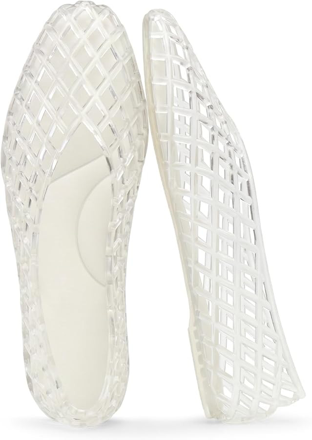 SOVANYOU Jelly Shoes for Women Mesh Ballet Flats Slip On Jelly Sandals | Amazon (US)
