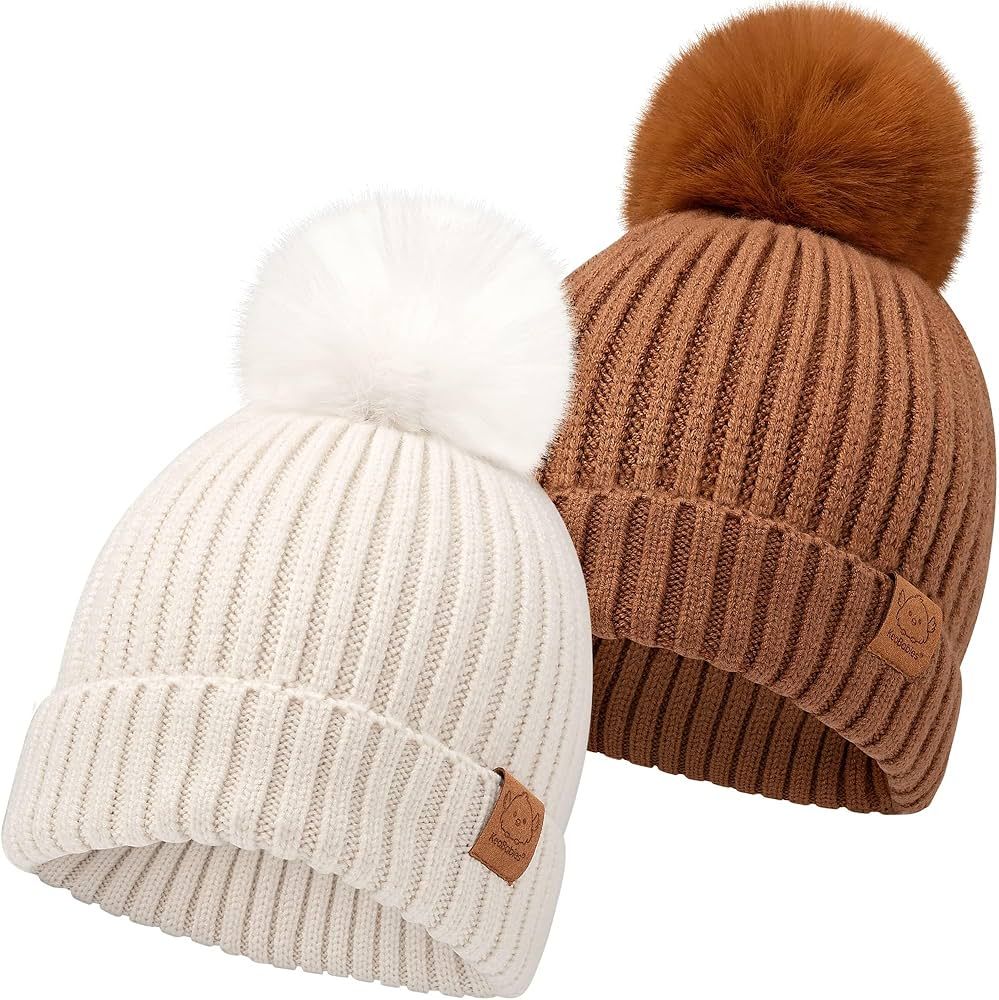 2-Pack Baby Hats, Baby Beanies for Girls, Boys - Toddler Hat, Newborn Hats, Beanies Babies, Baby ... | Amazon (US)