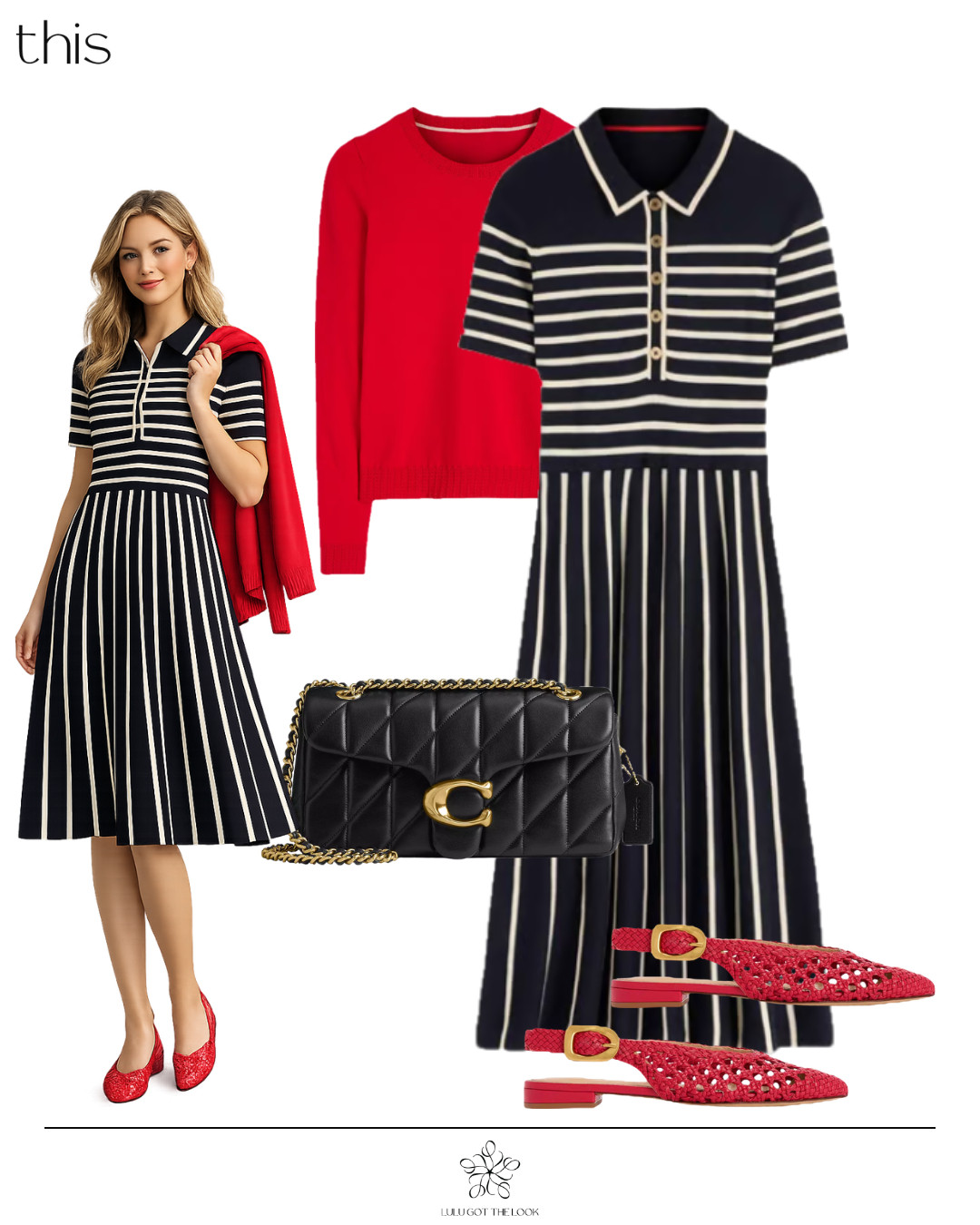 This or that: stripes and a pop of red 

 #LTKootd #LTKSeasonal #LTKU