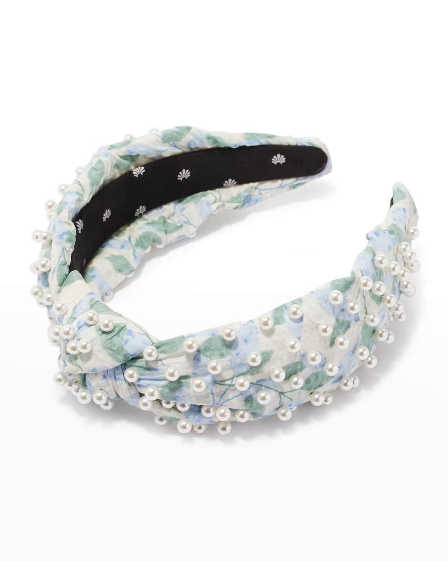 Lele Sadoughi Allover Pearly Knot Printed Headband | Neiman Marcus