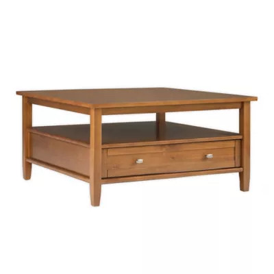 Simpli Home Warm Shaker Square Coffee Table | Bed Bath & Beyond | Bed Bath & Beyond