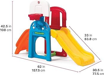 Step2 Game Time Sports Climber & Slide for Kids, Indoor/Outdoor Playground Set, Slide, Basketball... | Amazon (US)