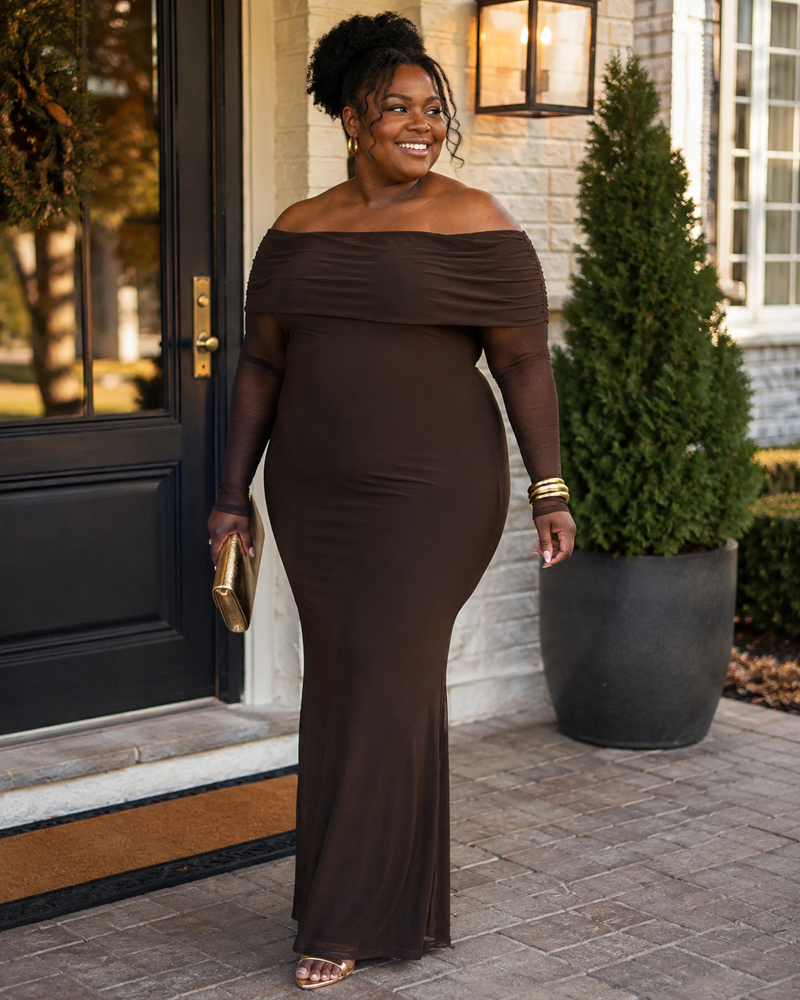 Chocolate brown is THE fall wedding guest color 🤎 This long-sleeve off-the-shoulder maxi is sleek, flattering and so easy to style with gold heels and accessories. Love this one for a chilly outdoor ceremony or elegant evening reception. #Showpo #ChocolateBrownDress #BrownMaxiDress #FallWeddingGuestDress #AutumnWedding #WeddingGuestStyle #LongSleeveDress #FallFashion #LTKWedding 

 #LTKSeasonal #LTKU #LTKWedding