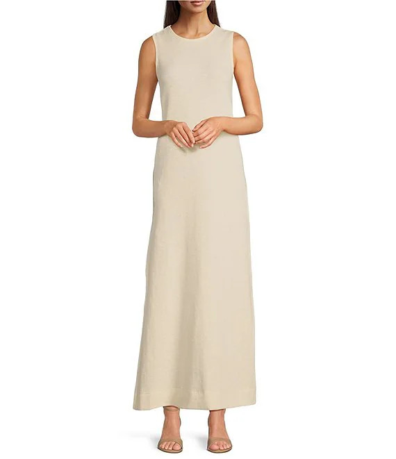 Le' AL.X Jersey Stretch Knit Crew Neck Sleeveless Coordinating Shift Maxi Dress | Dillard's | Dillard's
