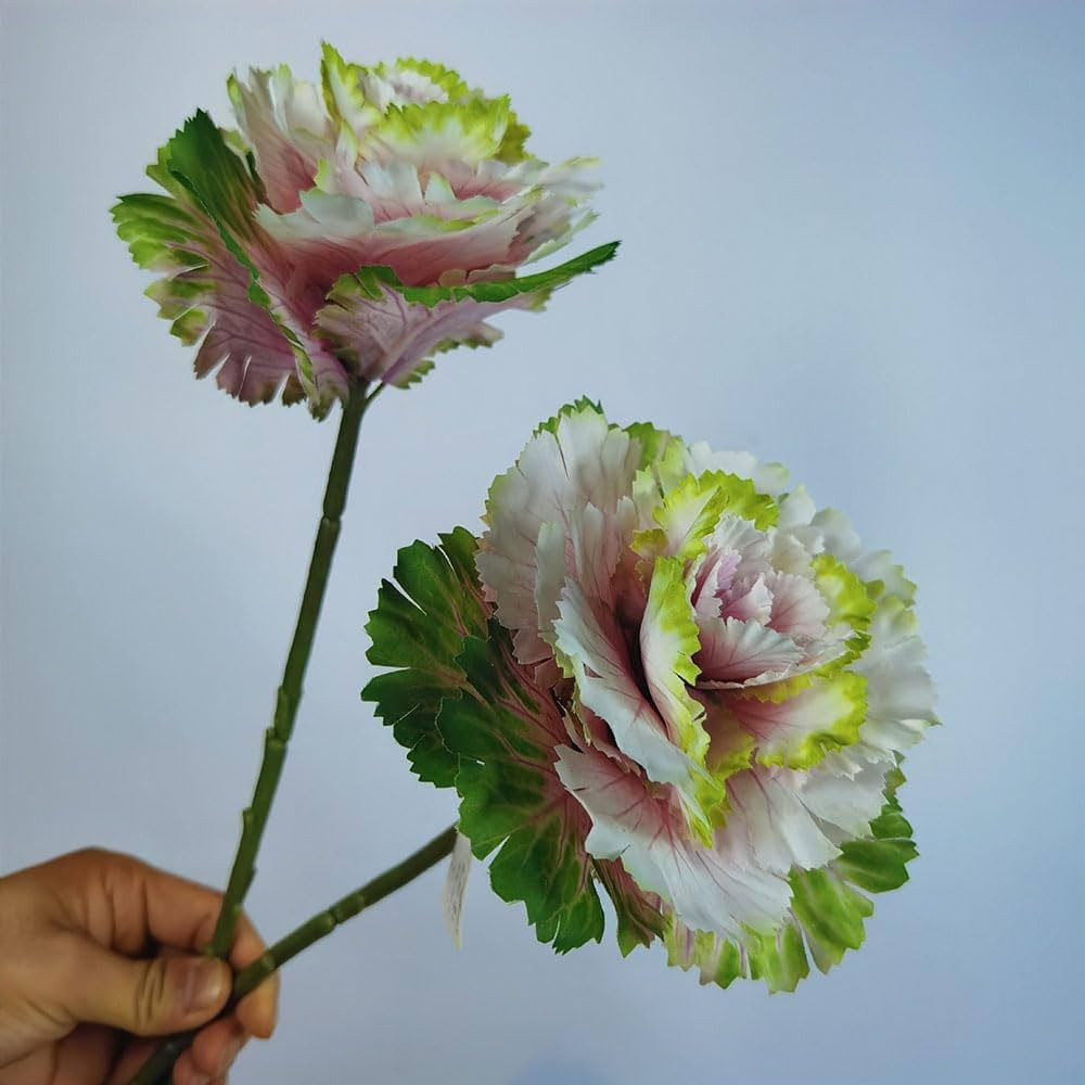 2Pcs Artificial Faux Cabbage Rose Flowers Stems Fake Silk Flower Branch for Home Decoration Weddi... | Amazon (US)