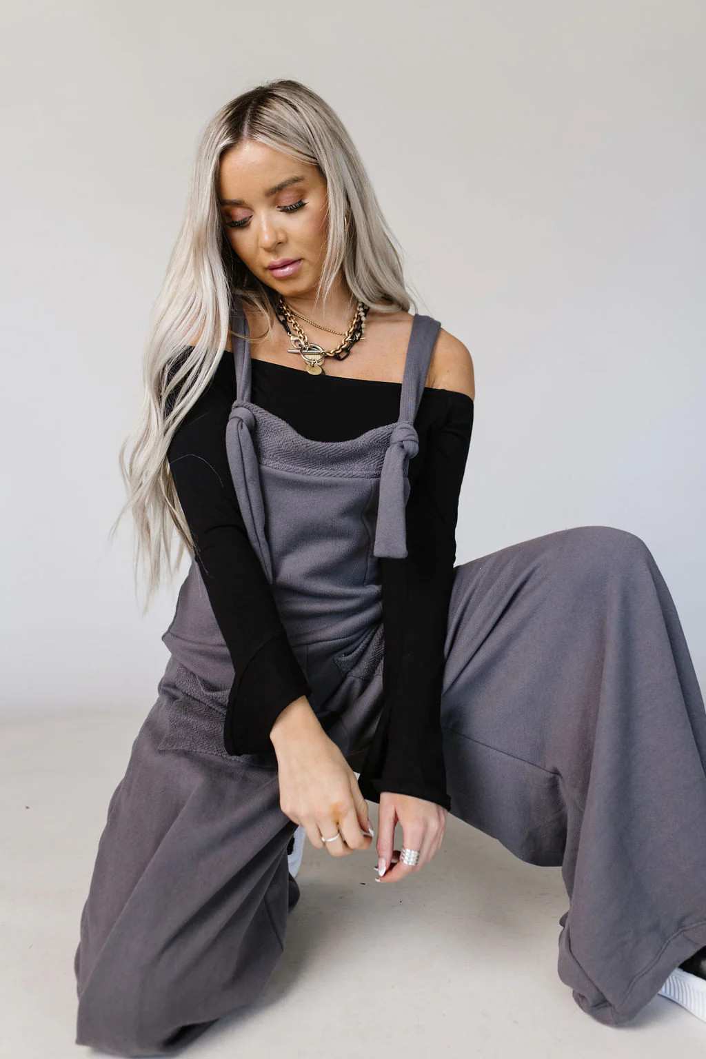 Logan Jumpsuit - Charcoal | Mindy Mae's Market