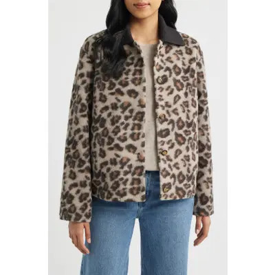 Bernardo Crop Flannel Jacket in Brown Plaid at Nordstrom, Size Medium | Nordstrom