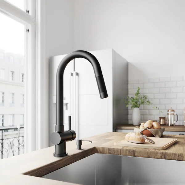 VIGO Gramercy Pull-Down Kitchen Faucet In Matte Black | Bed Bath & Beyond
